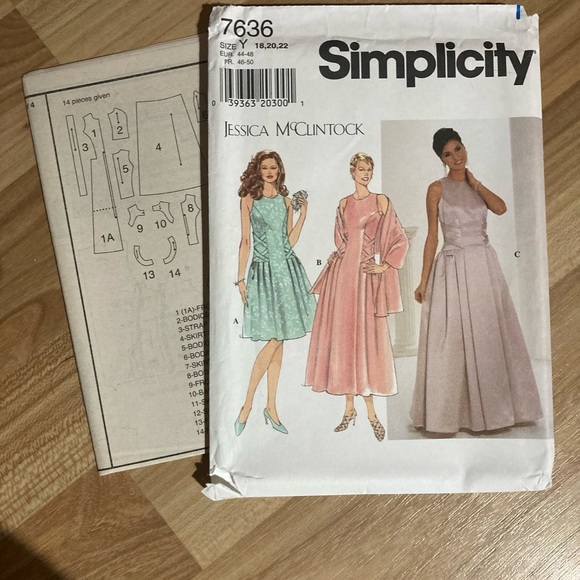 1997 UNCUT Simplicity Misses Dress and Wrap 7636 - Picture 3 of 3